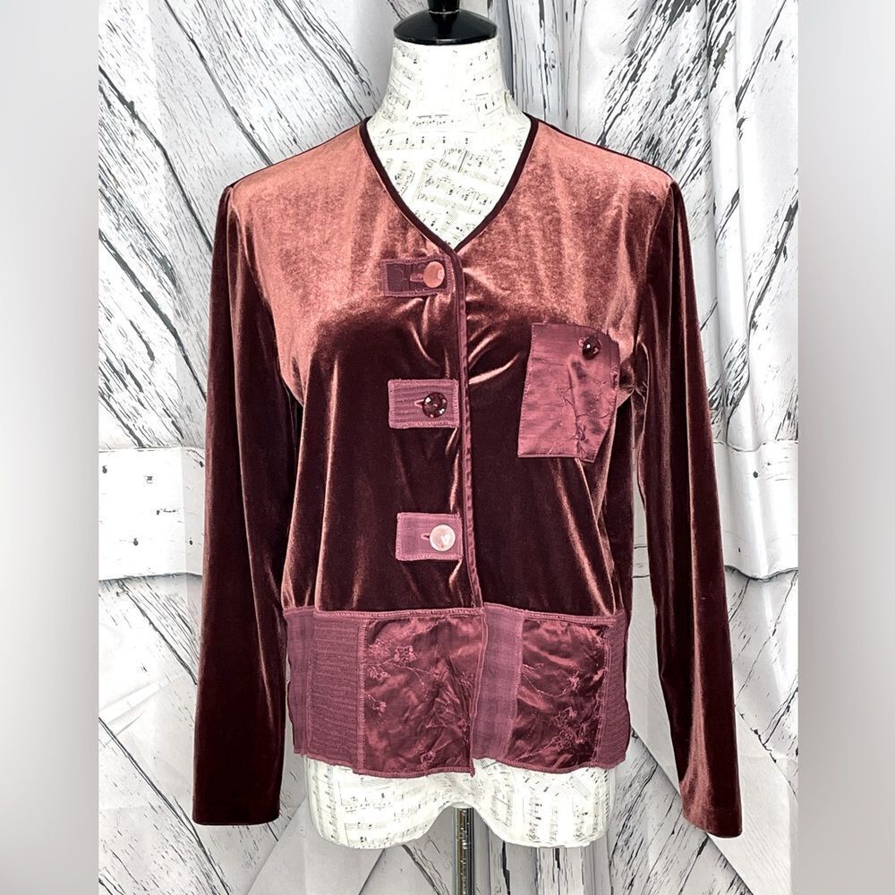 Earth Song Burgundy Velvet Jacket M